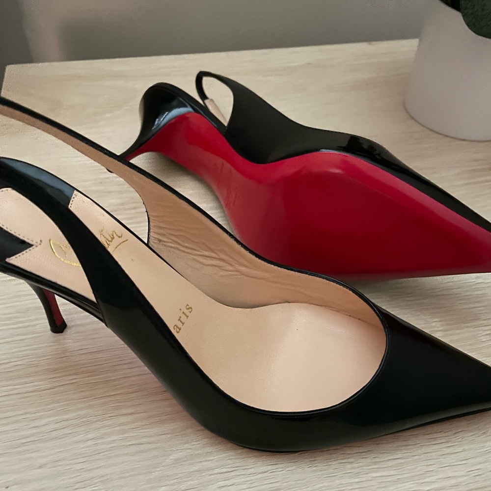 Louboutin Kate Sling Patent Leather Pumps 55 - Never Worn